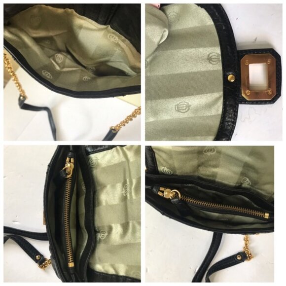 Juicy Couture Y2K Mini Chain Strap Leather Bag WOC Gold Tone hardware Turn Lock - Picture 11 of 16